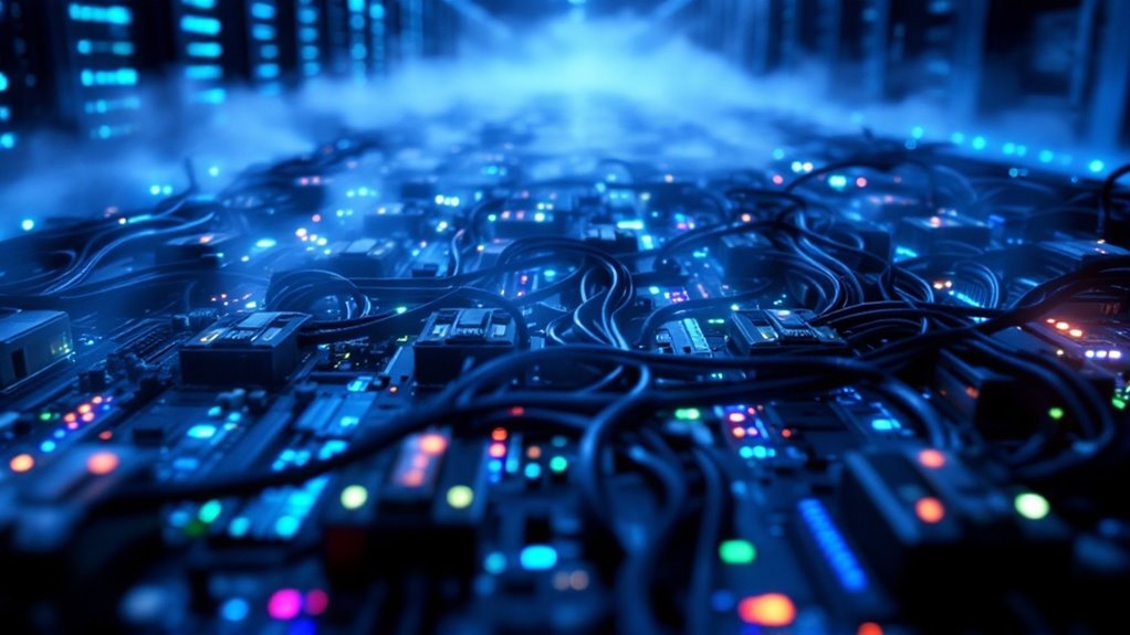 Illustration of miners collaborating in a mining pool