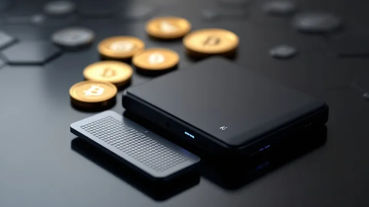 Illustration of a secure cryptocurrency storage device