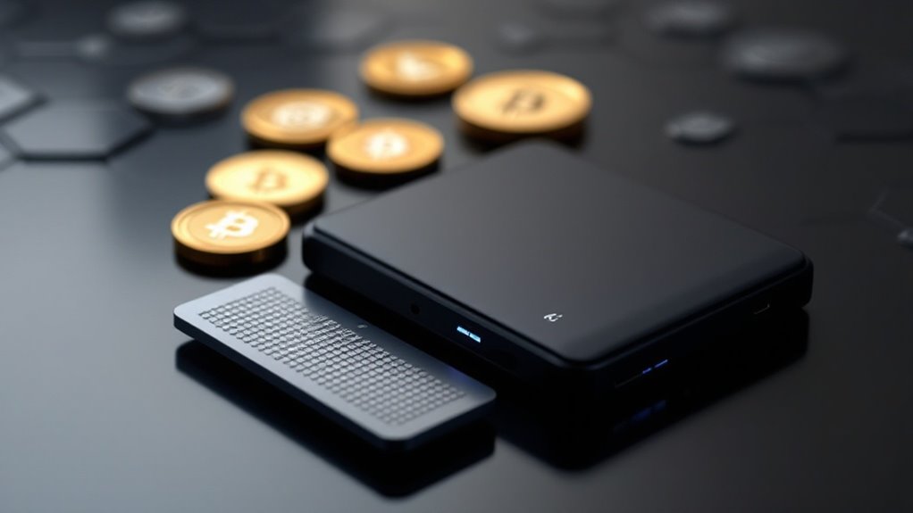 Illustration of a secure cryptocurrency storage device