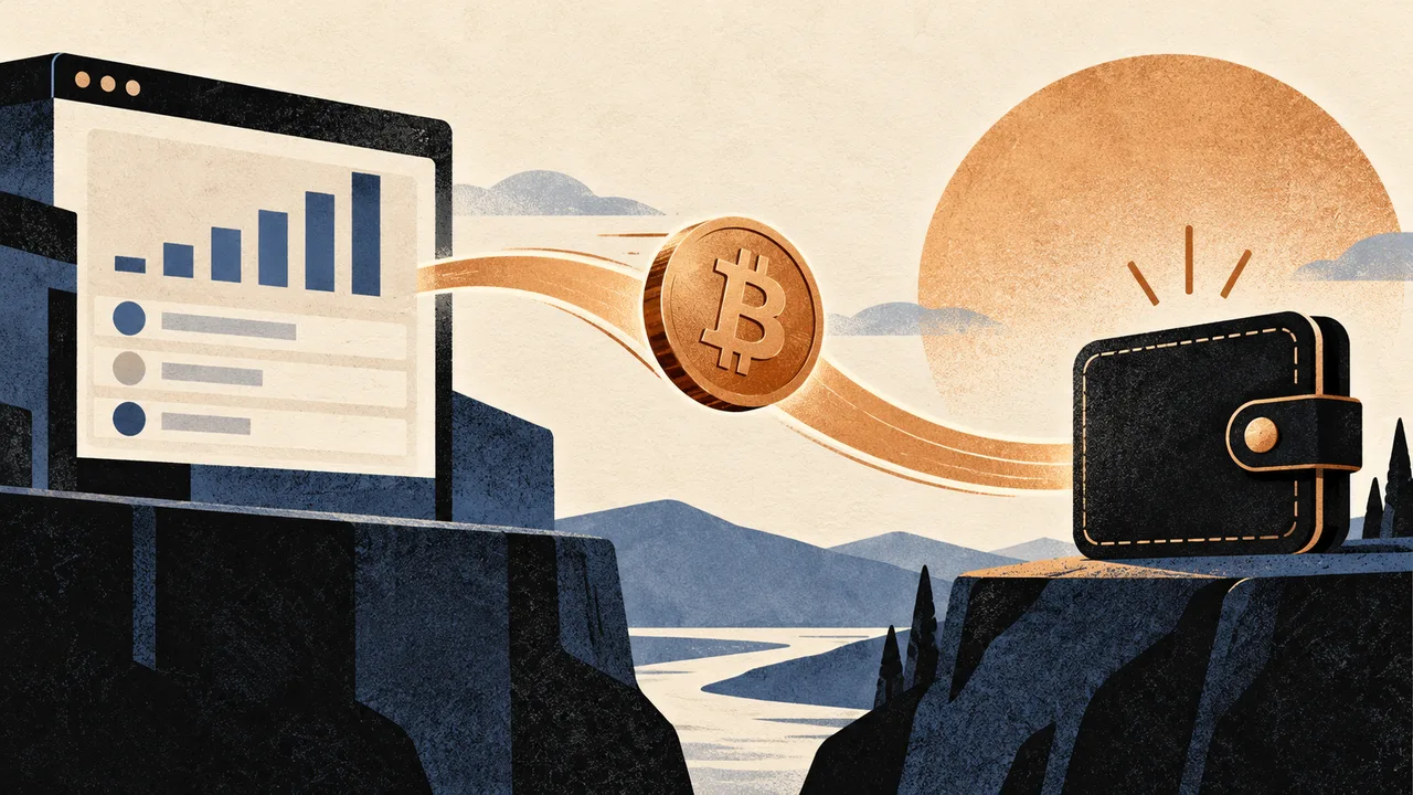 Illustration of a Bitcoin transfer from an exchange to a personal wallet