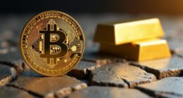 bitcoin drops gold rises