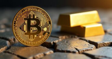 bitcoin drops gold rises